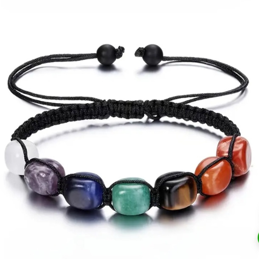 Unisex Colorful Gemstone Adjustable Bracelet